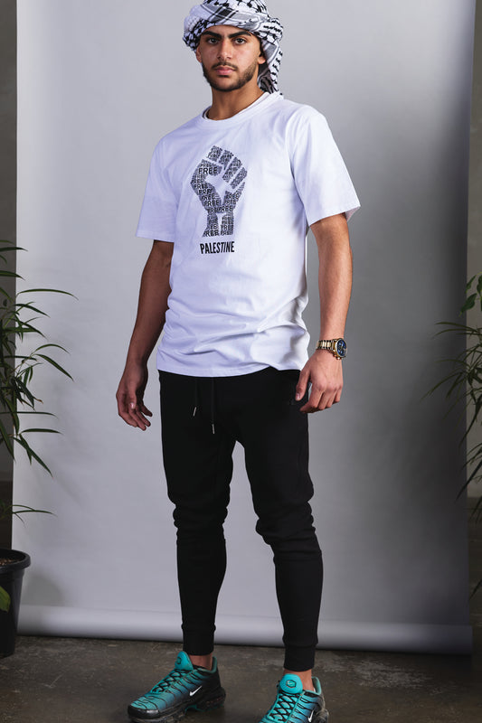 Unisex Free Palestine Tee - White